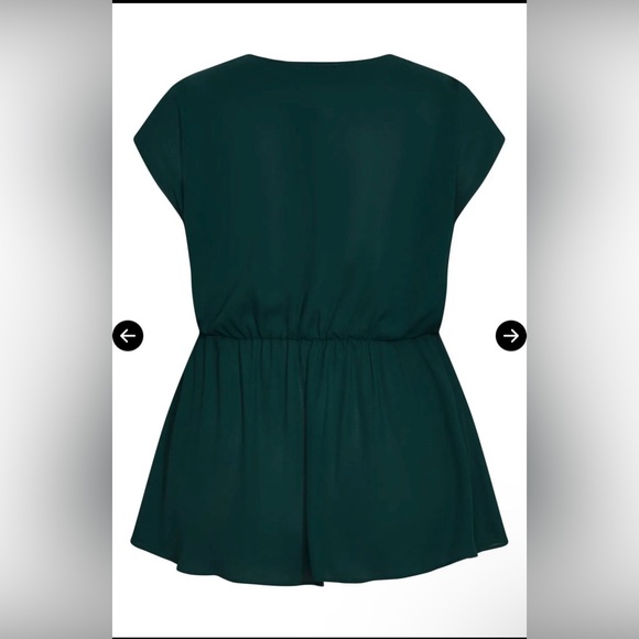 City Chic Jade Twist Peplum Blouse Surplice V-Neck Cap Sleeve Plus Size 18 NWT - Picture 4 of 9